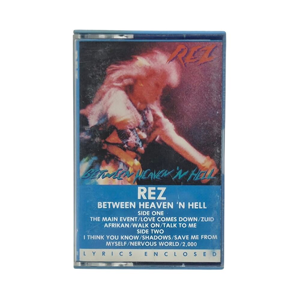 Rare REZ Between Heaven 'N Hell Cassette 1985 Sparrow Tested Plays Lyrics Insert